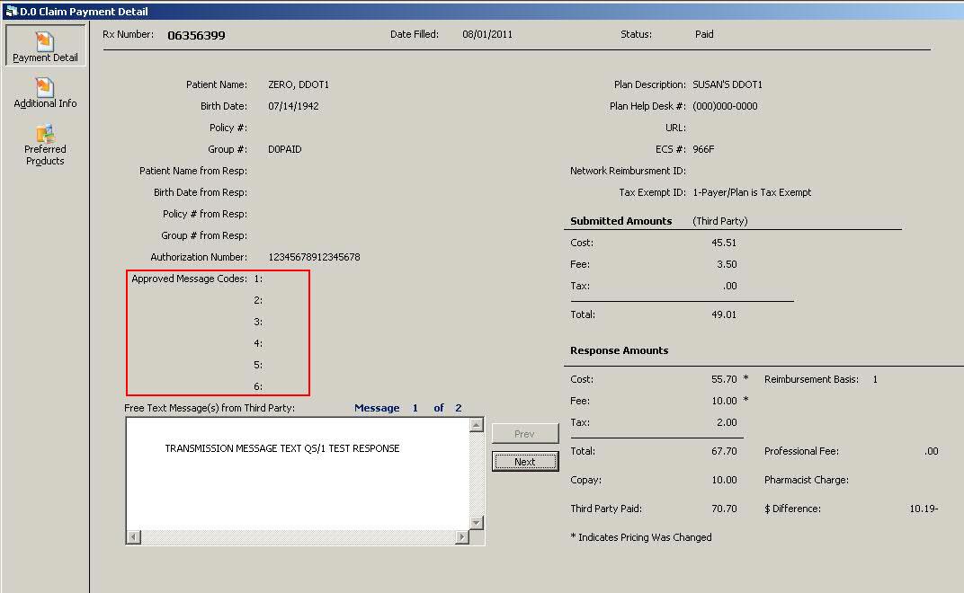 NCPDP D.0 Field Numbers with NRx Field Names and Locations